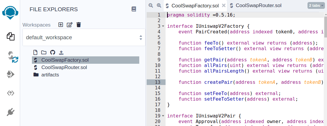 paste the factory code in the new file