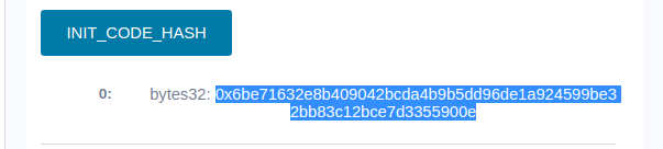 copy init code pair hash value from deployed factory contract